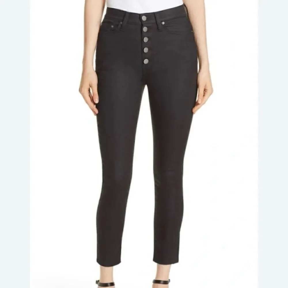 AO.LA by Alice + Olivia Good HR Exposed Button Skinny Jeans Cosmos Size 26